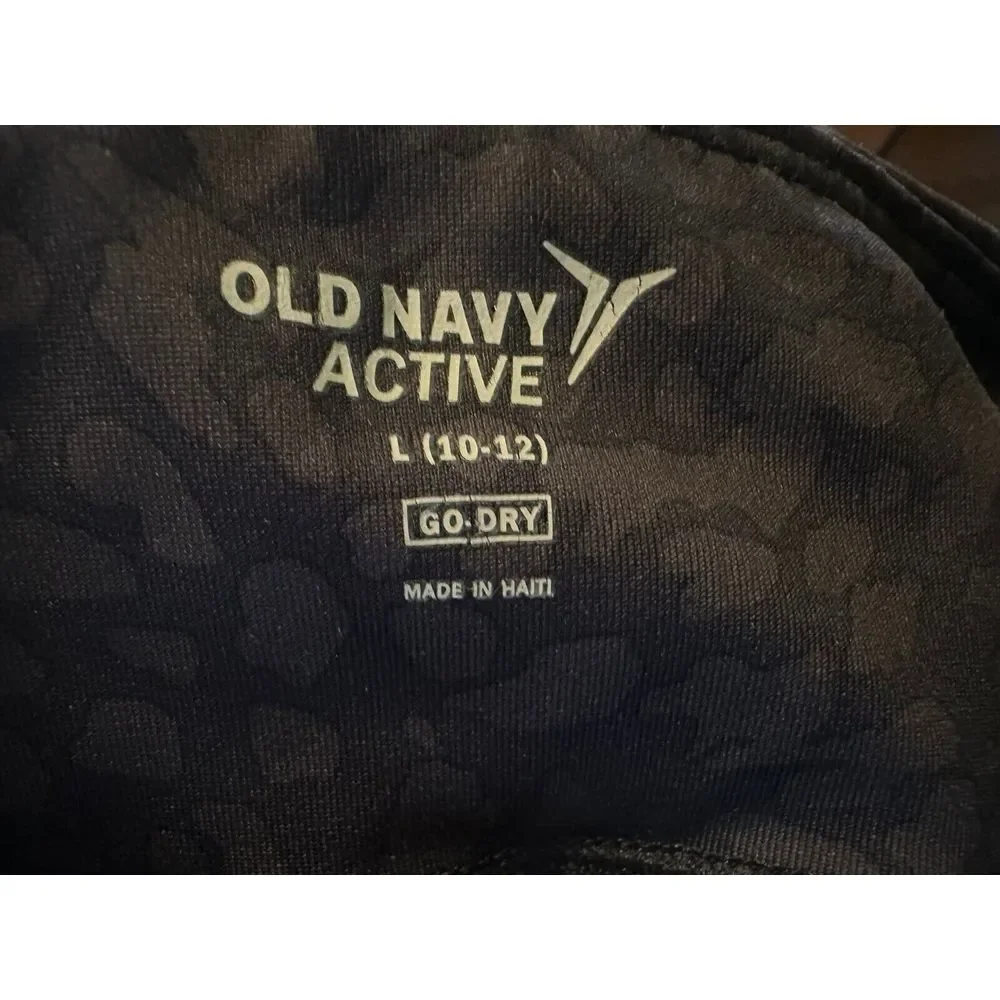 Old Navy Active Go Dry High Rise Leggings Black Youth Girls L 10‎ /12